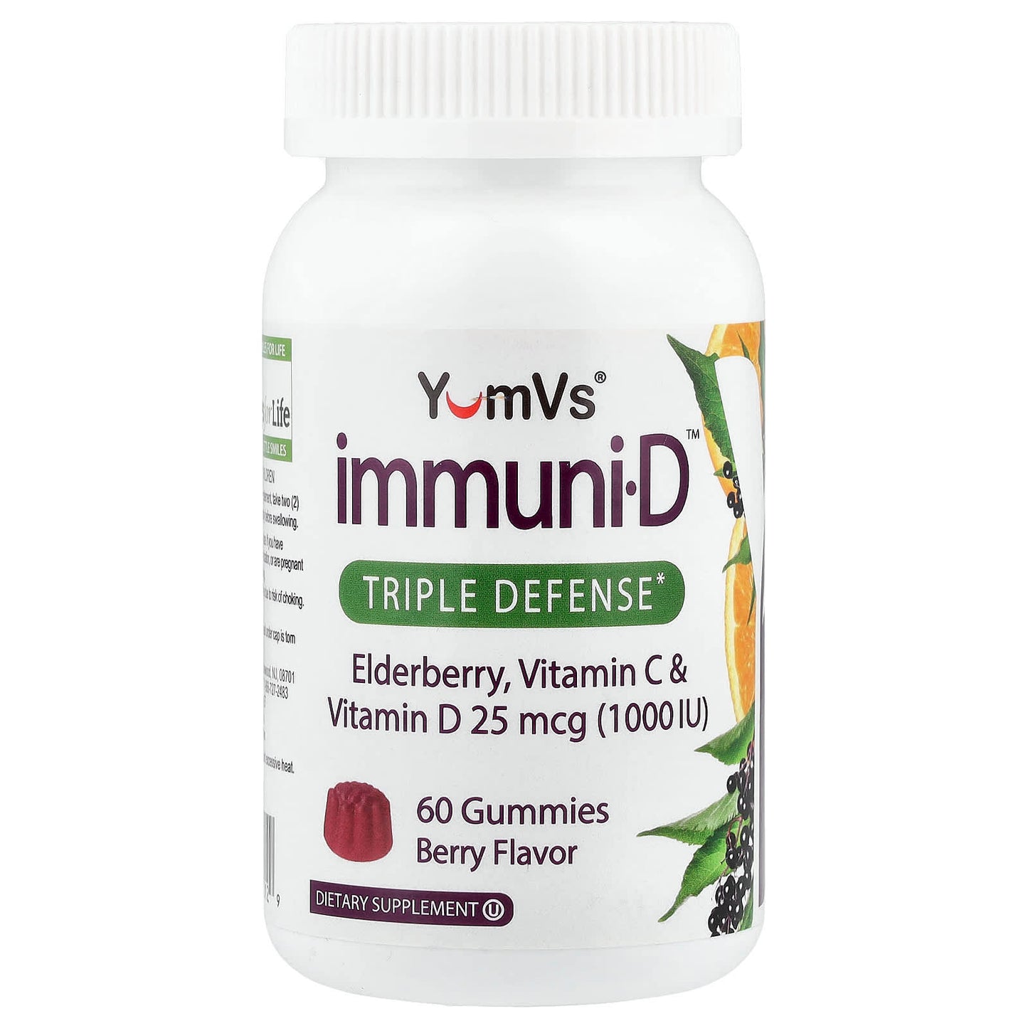 YumVs, Immuni-D™, Triple Defense, Berry, 60 Gummies - Image 1