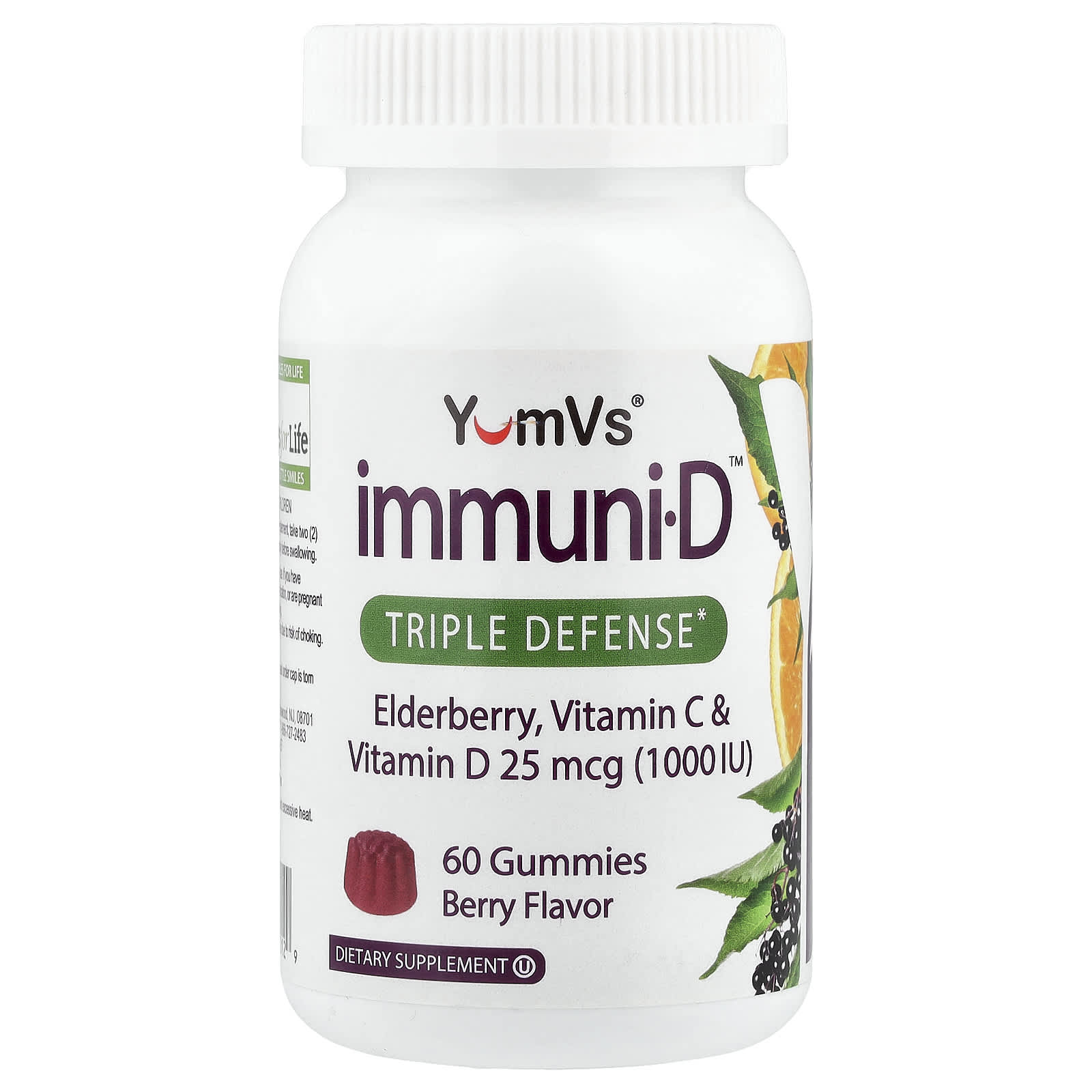 YumVs, Immuni-D™, Triple Defense, Berry, 60 Gummies - Image 1