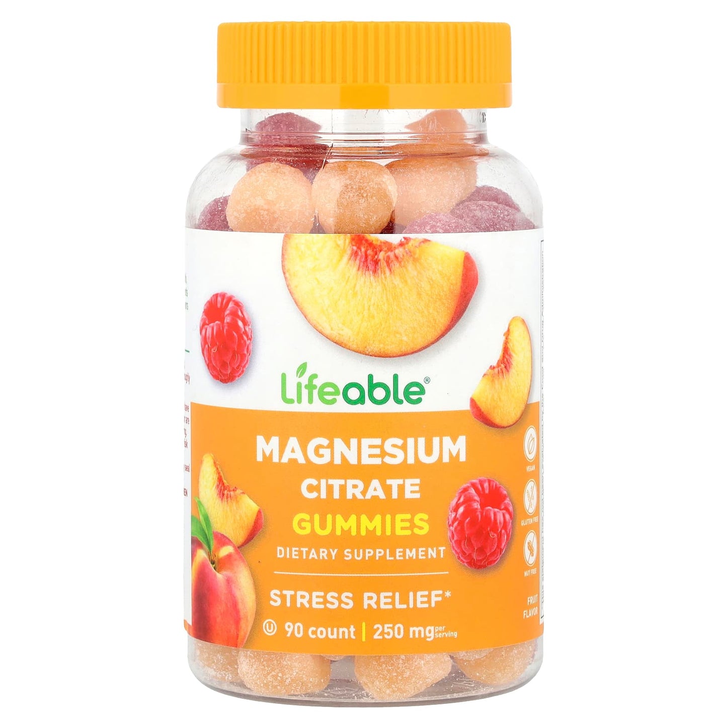 Lifeable, Magnesium Citrate Gummies, Fruit, 90 Gummies (83.3 mg per Gummy) - Image 1