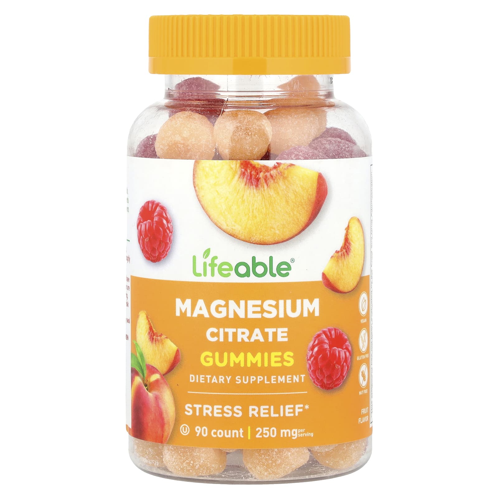 Lifeable, Magnesium Citrate Gummies, Fruit, 90 Gummies (83.3 mg per Gummy) - Image 1