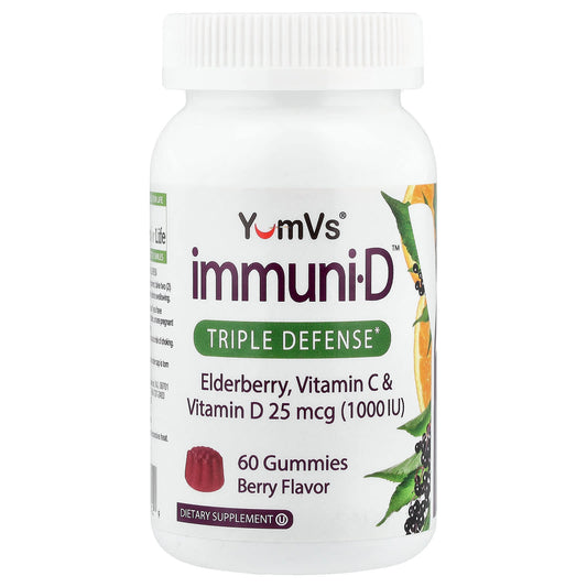 YumVs, Immuni-D™, Triple Defense, Berry, 60 Gummies - Image 1