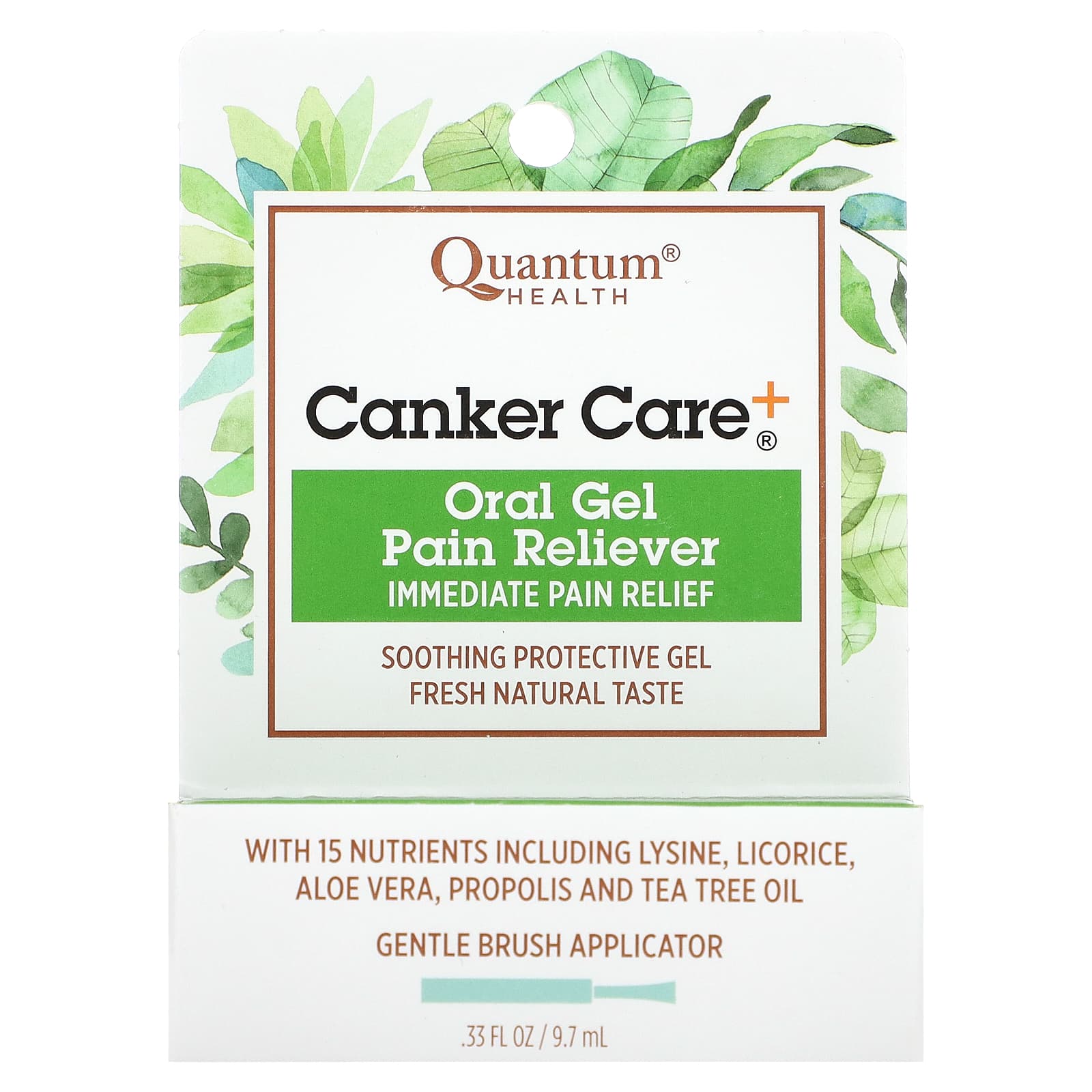 Quantum Health, Canker Care+, Oral Gel Pain Reliever, .33 fl oz (9.7 ml) - Image 1