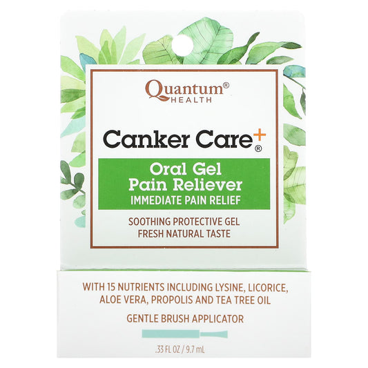 Quantum Health, Canker Care+, Oral Gel Pain Reliever, .33 fl oz (9.7 ml) - Image 1