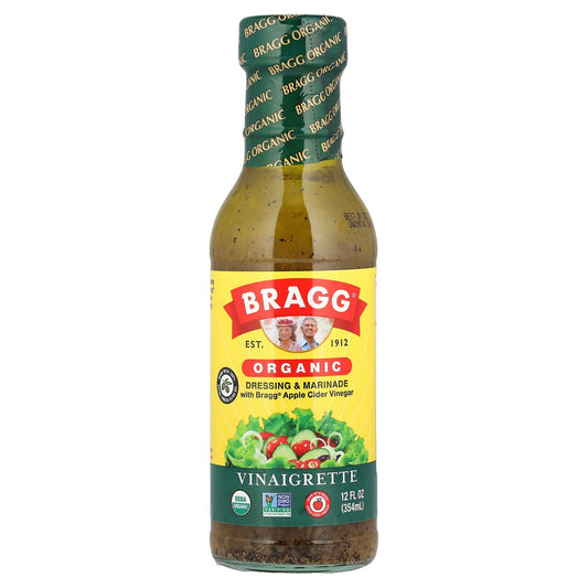 Bragg Organic Apple Cider Vinaigrette Dressing, USDA Organic, 12 fl oz - Image 1