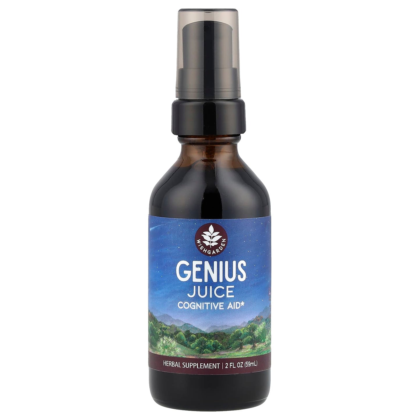 WishGarden Herbs, Genius Juice, Cognitive Aid, 2 fl oz (59 ml) - Image 1
