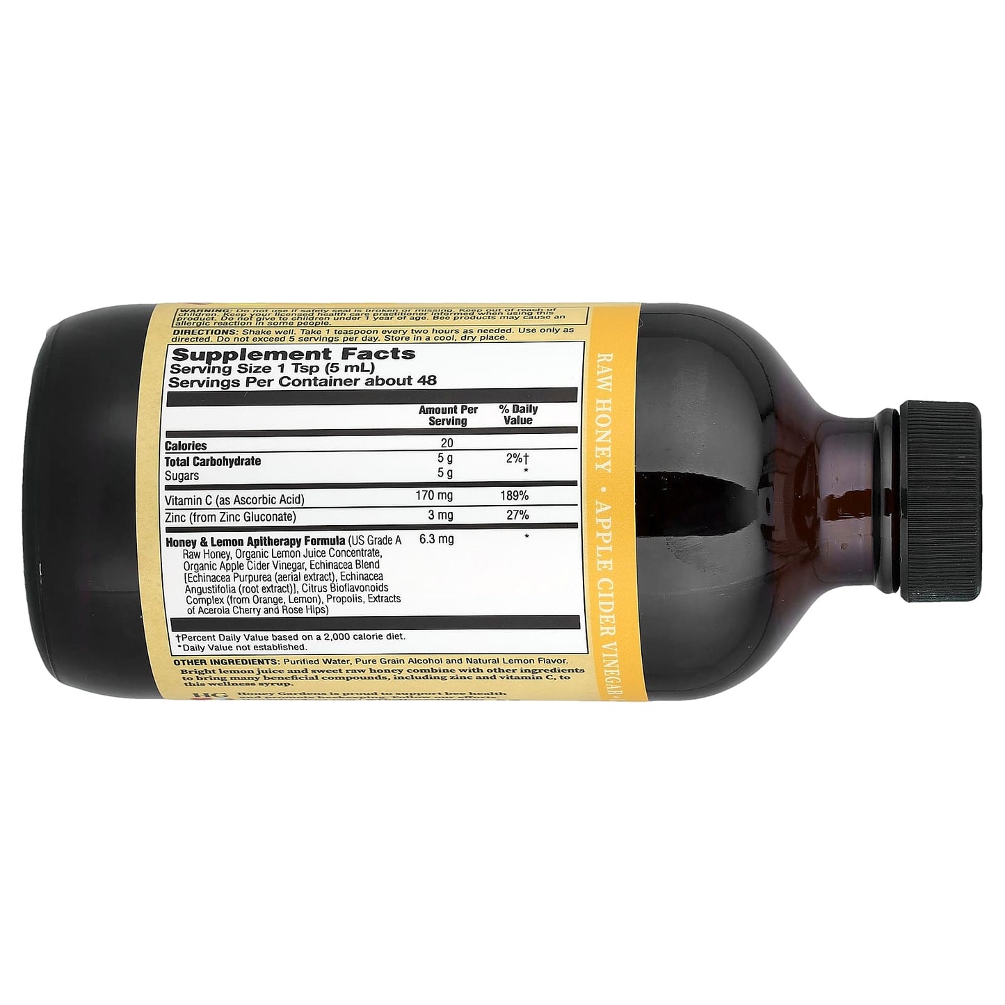 Zand, Vitamin C Syrup, Lemon & Honey, 8 fl oz (237 ml) - Image 2