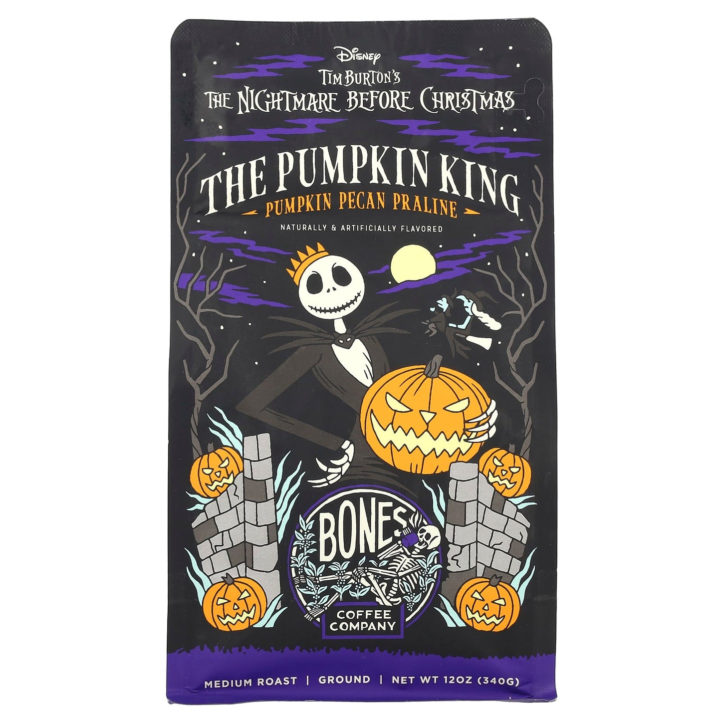 Pumpkin Pecan Praline Coffee by Bones Coffee Company - Medium Roast, Kosher - Image 1