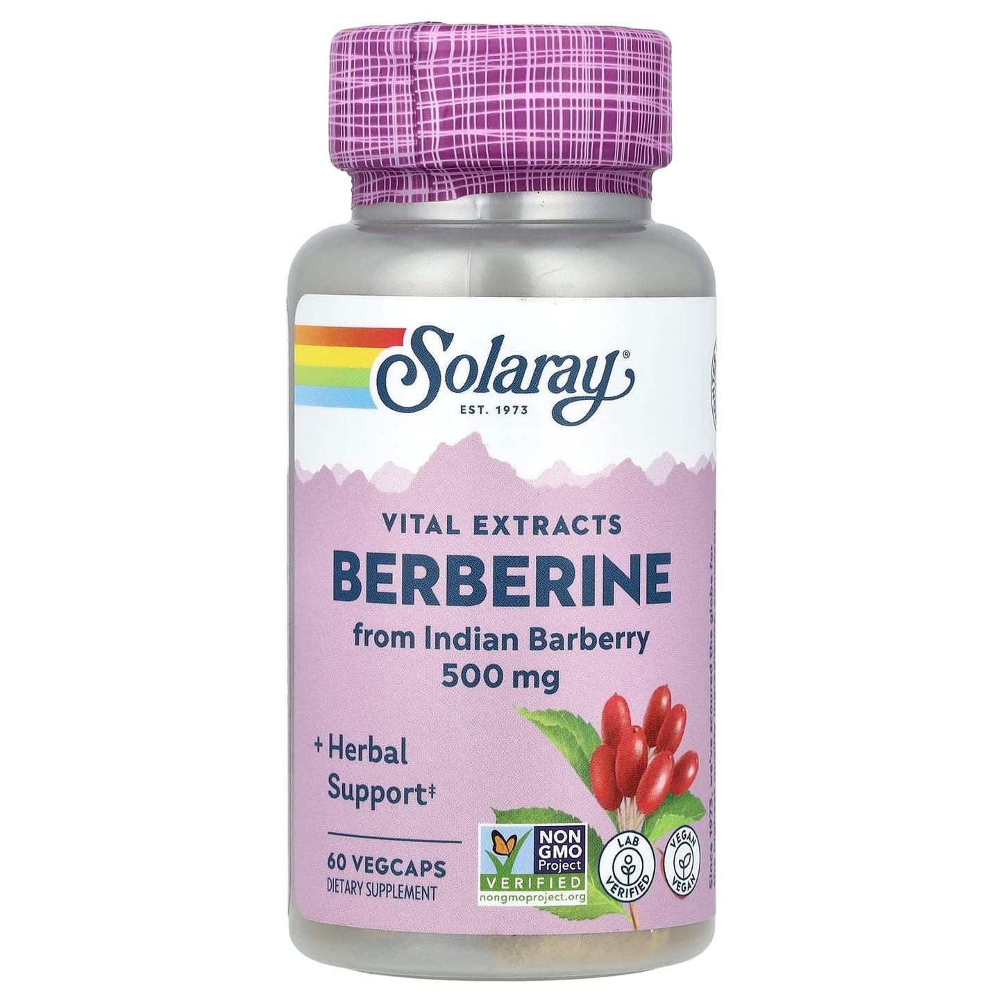 Solaray, Vital Extracts, Berberine, 500 mg, 60 VegCaps - Image 1