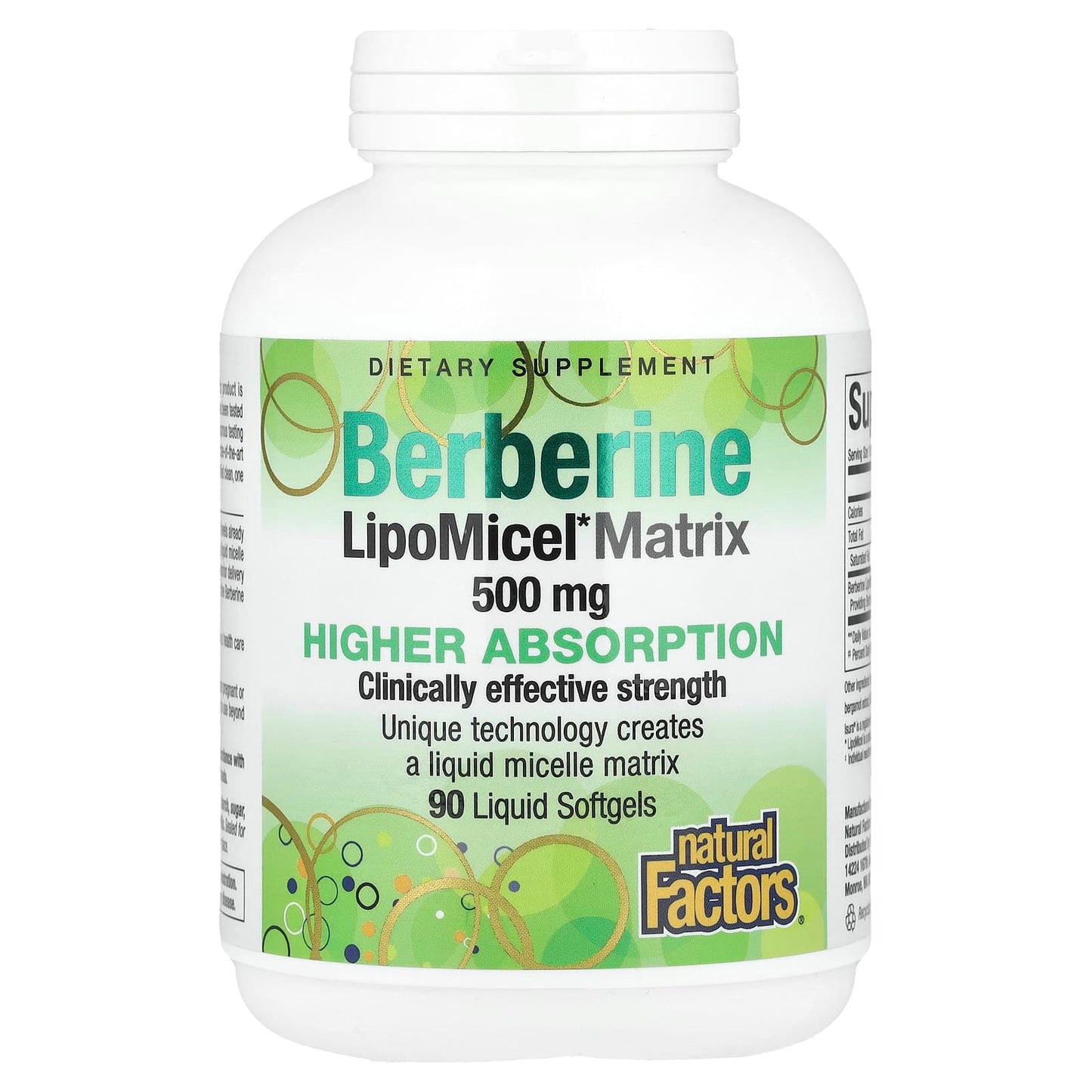 Natural Factors, Berberine LipoMicel Matrix, 90 Liquid Softgels - Image 1