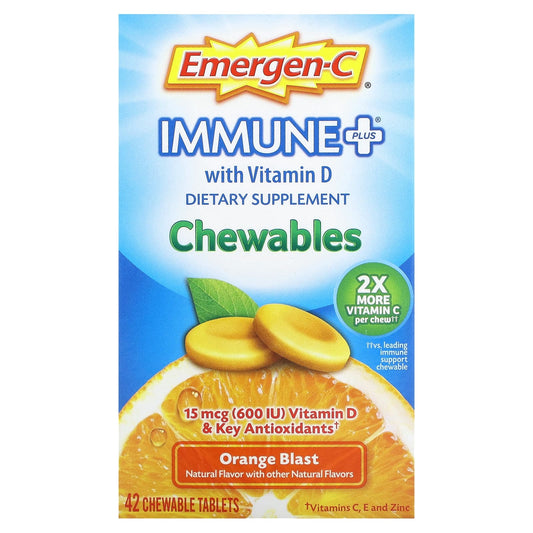 Emergen-C Immune Plus Chewables with Vitamin D & Orange Blast - Image 1