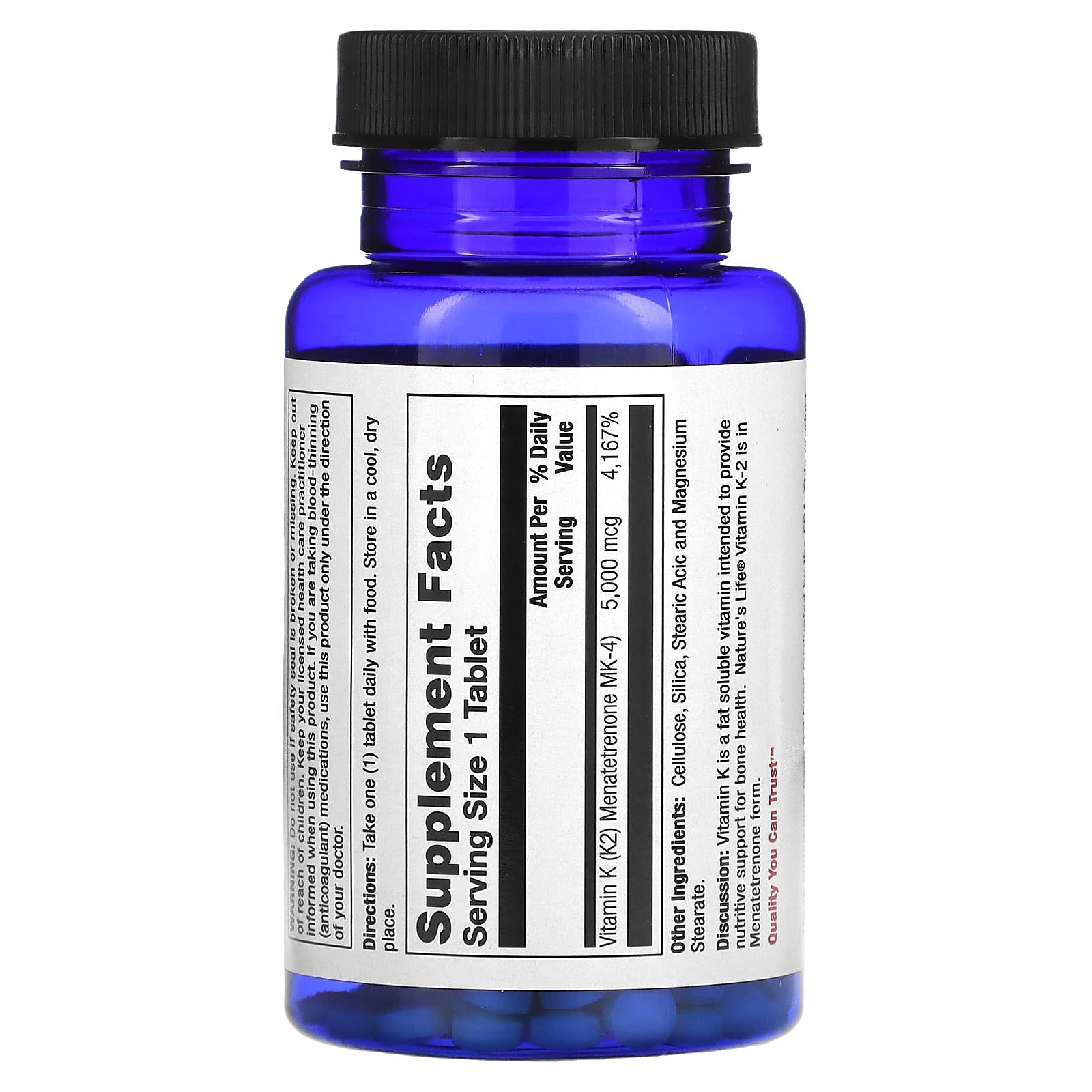 Nature's Life, K-2, 5,000 mcg, 60 Tablets - Image 2