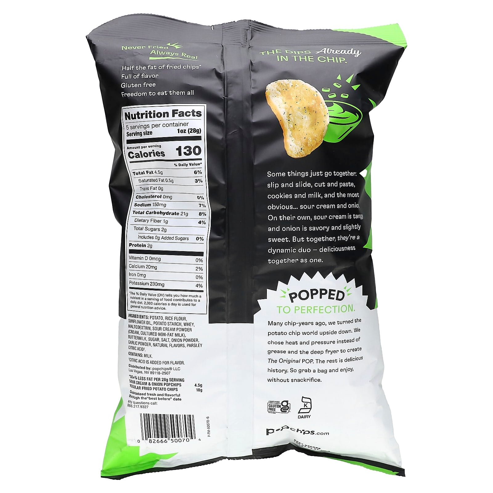 Popchips, Original, Sour Cream & Onion, 5 oz (142 g) - Image 2