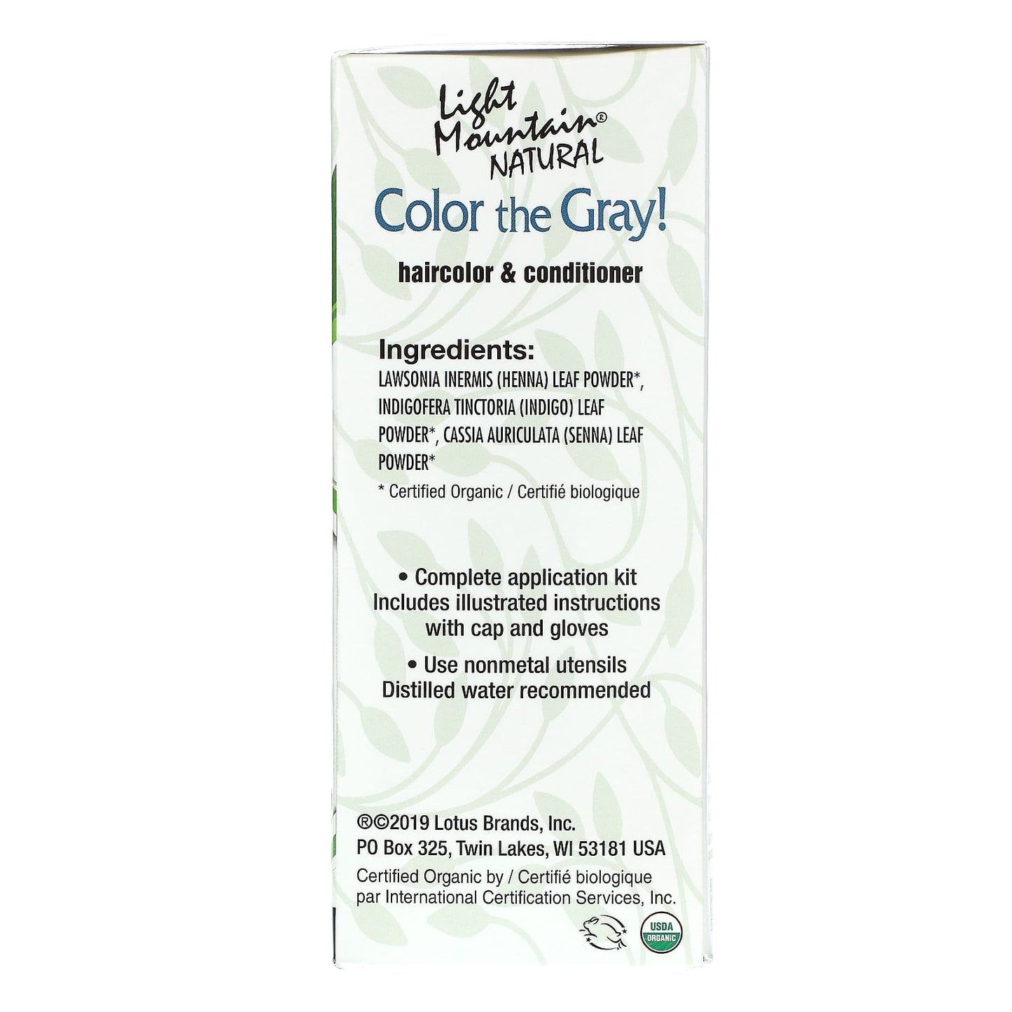 Light Mountain, Color the Gray! Natural Hair Color & Conditioner, Light Brown, 7 oz (198 g) - Image 2