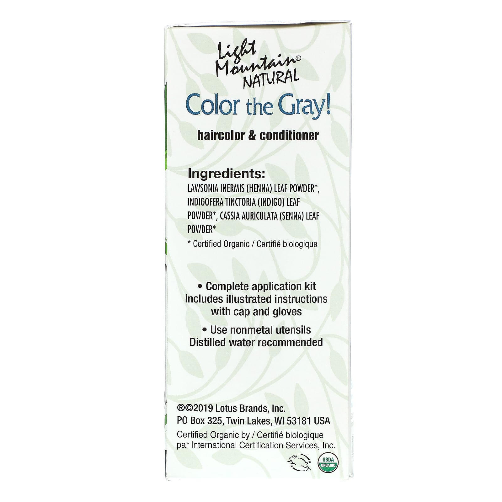 Light Mountain, Color the Gray! Natural Hair Color & Conditioner, Light Brown, 7 oz (198 g) - Image 2