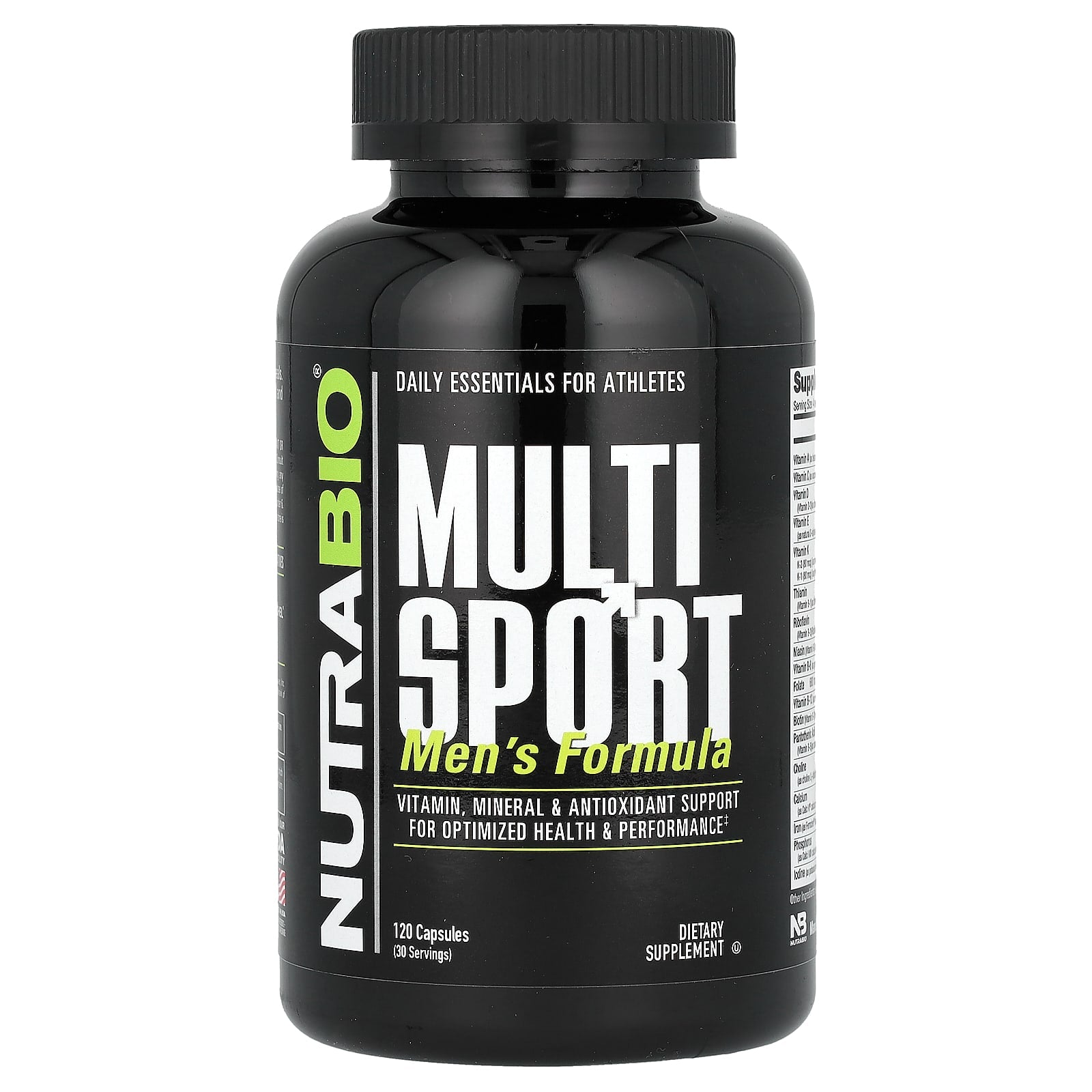 NutraBio, MultiSport Men's Formula, 120 Capsules - Image 1