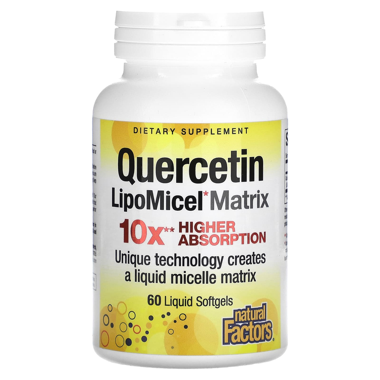 Natural Factors, Quercetin LipoMicel Matrix, 250 mg, 60 Liquid Softgels - Image 1