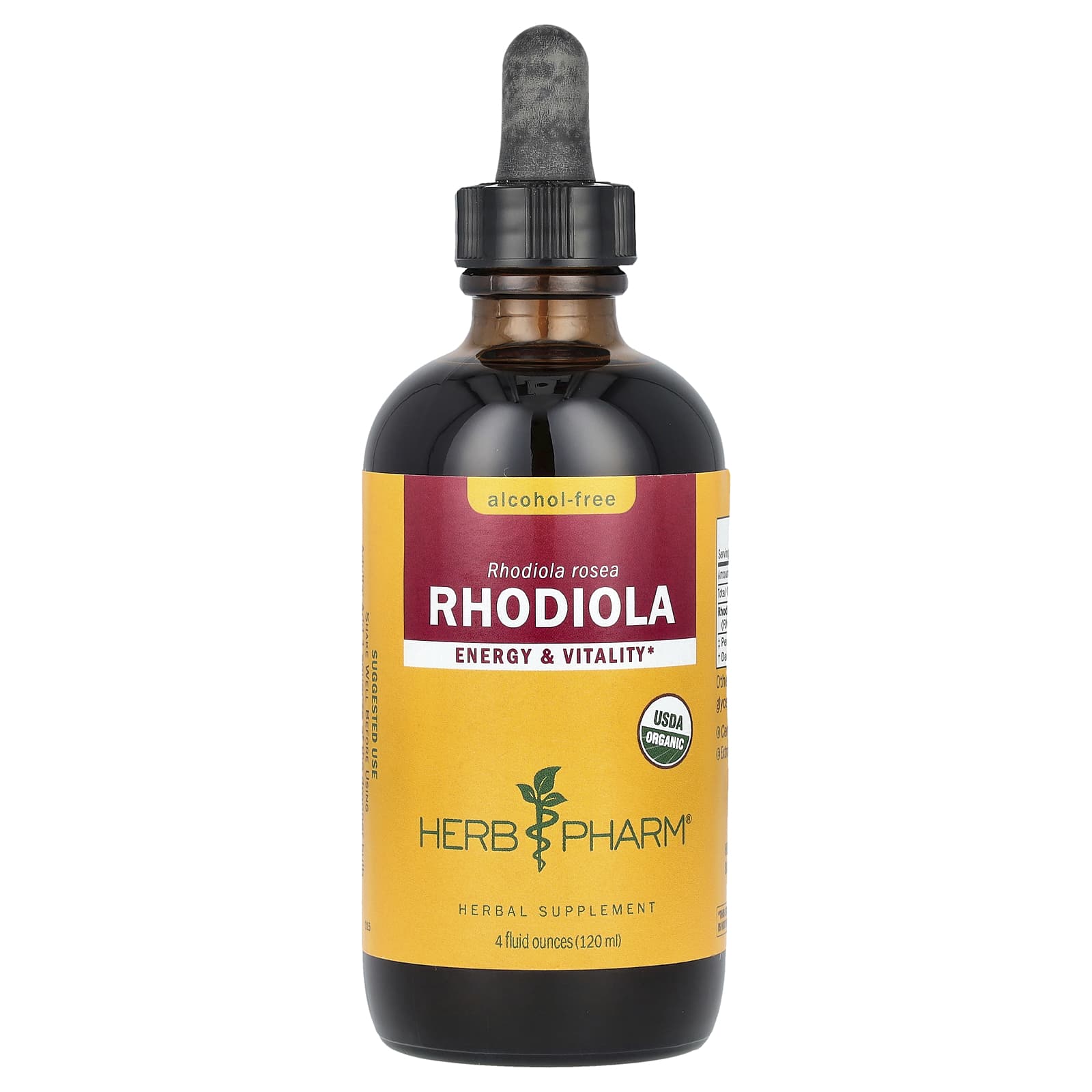 Rhodiola Rosea Energy & Vitality Supplement by Herb Pharm - 4 fl oz (120 ml) - Image 1
