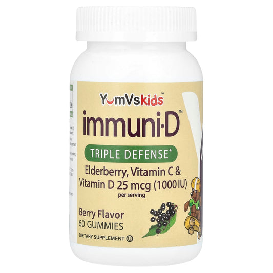 YumVs, Kid's Immuni-D™, Elderberry, Vitamin C & Vitamin D, Berry, 60 Gummies - Image 1