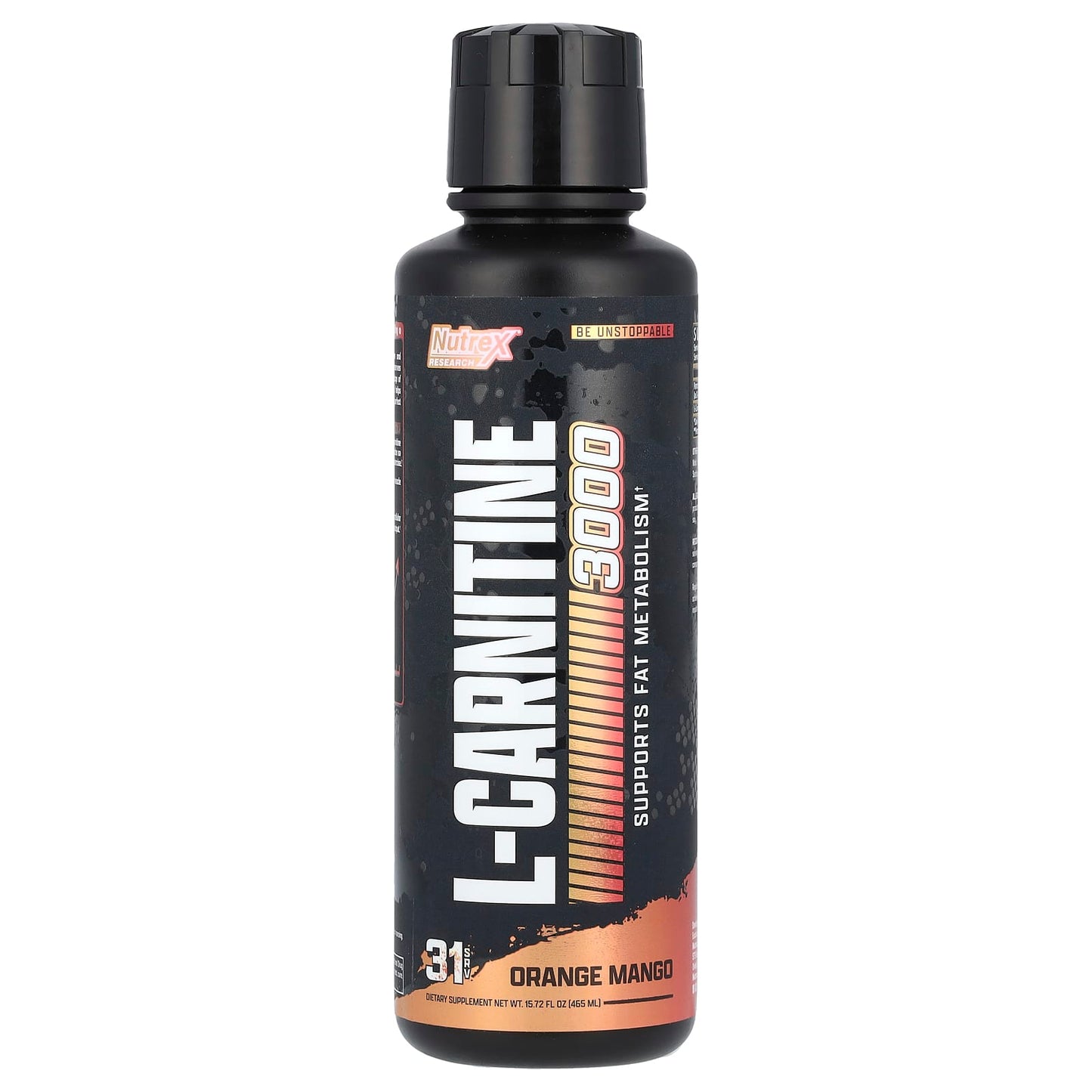 Nutrex Research, L-Carnitine 3000, Orange Mango, 15.72 fl oz (465 ml) - Image 1