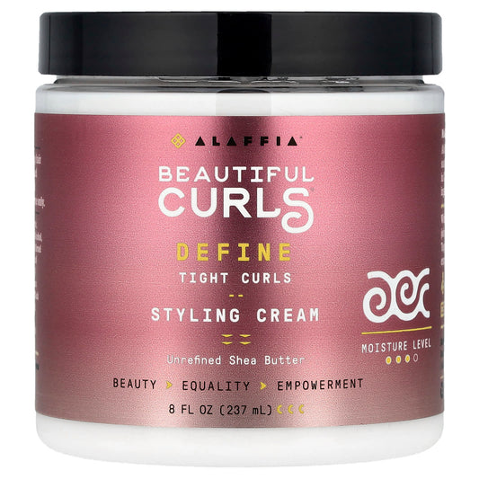 Define & Hydrate with Alaffia's Vegan Styling Cream for Tight Curls (8 fl oz) - Image 1