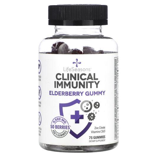 LifeSeasons, Clinical Immunity, Elderberry Gummy, 75 Gummies - Image 1