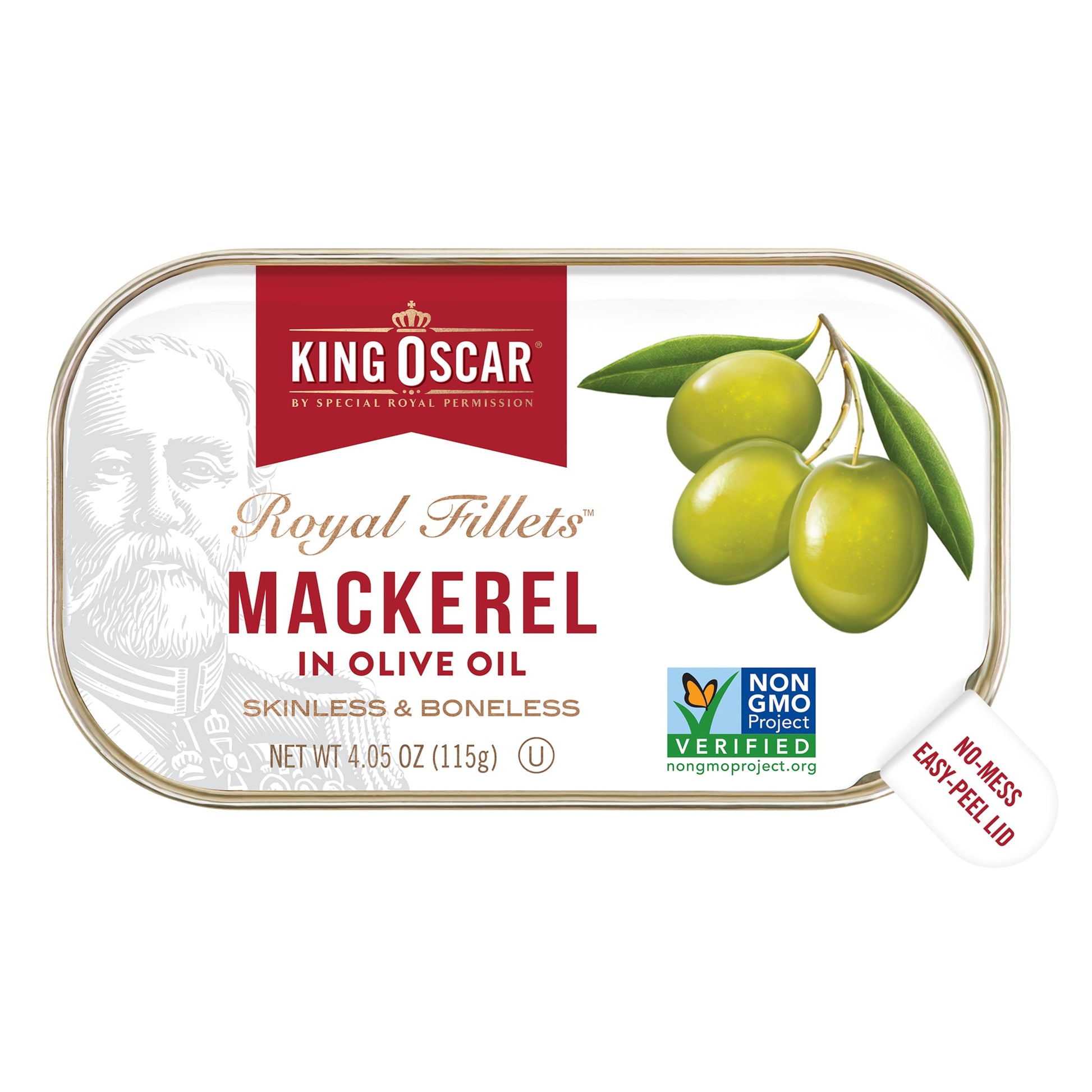 King Oscar, Royal Fillets, Mackerel in Olive Oil, 4.05 oz (115 g) - Image 1