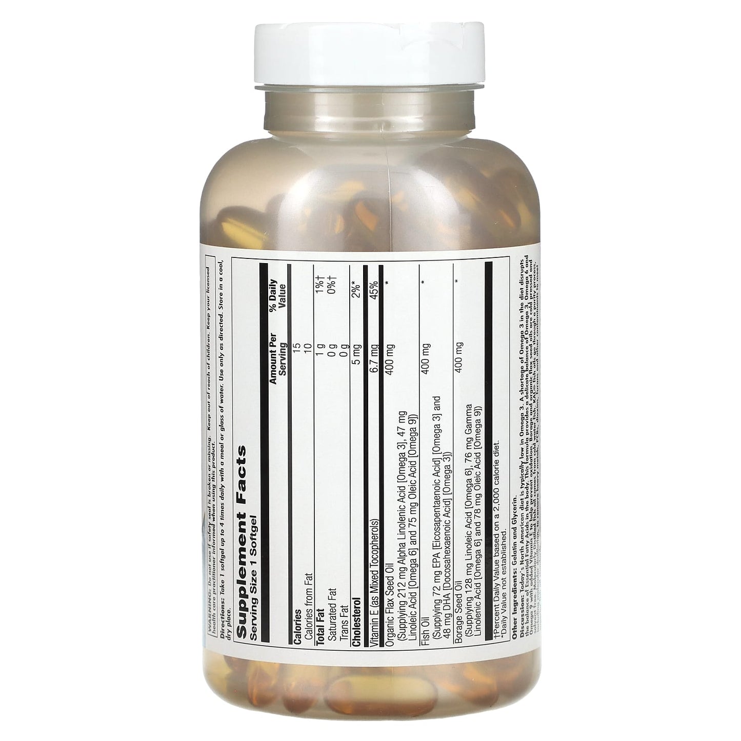 Omega 3, 6, & 9 Balance with Vitamin E - 200 Softgels - Image 2