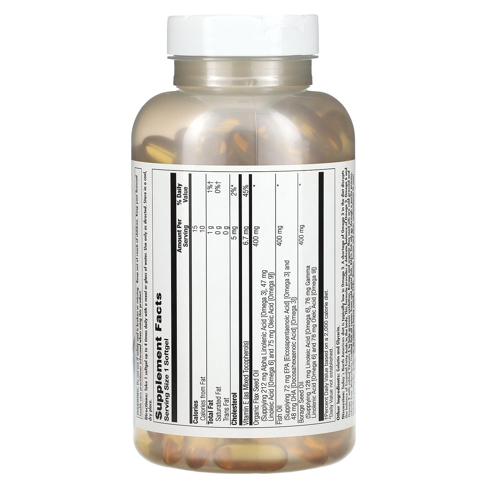 Omega 3, 6, & 9 Balance with Vitamin E - 200 Softgels - Image 2