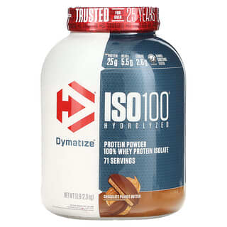 Dymatize ISO100 Hydrolyzed Whey Protein Isolate, Chocolate Peanut Butter, 5 lbs