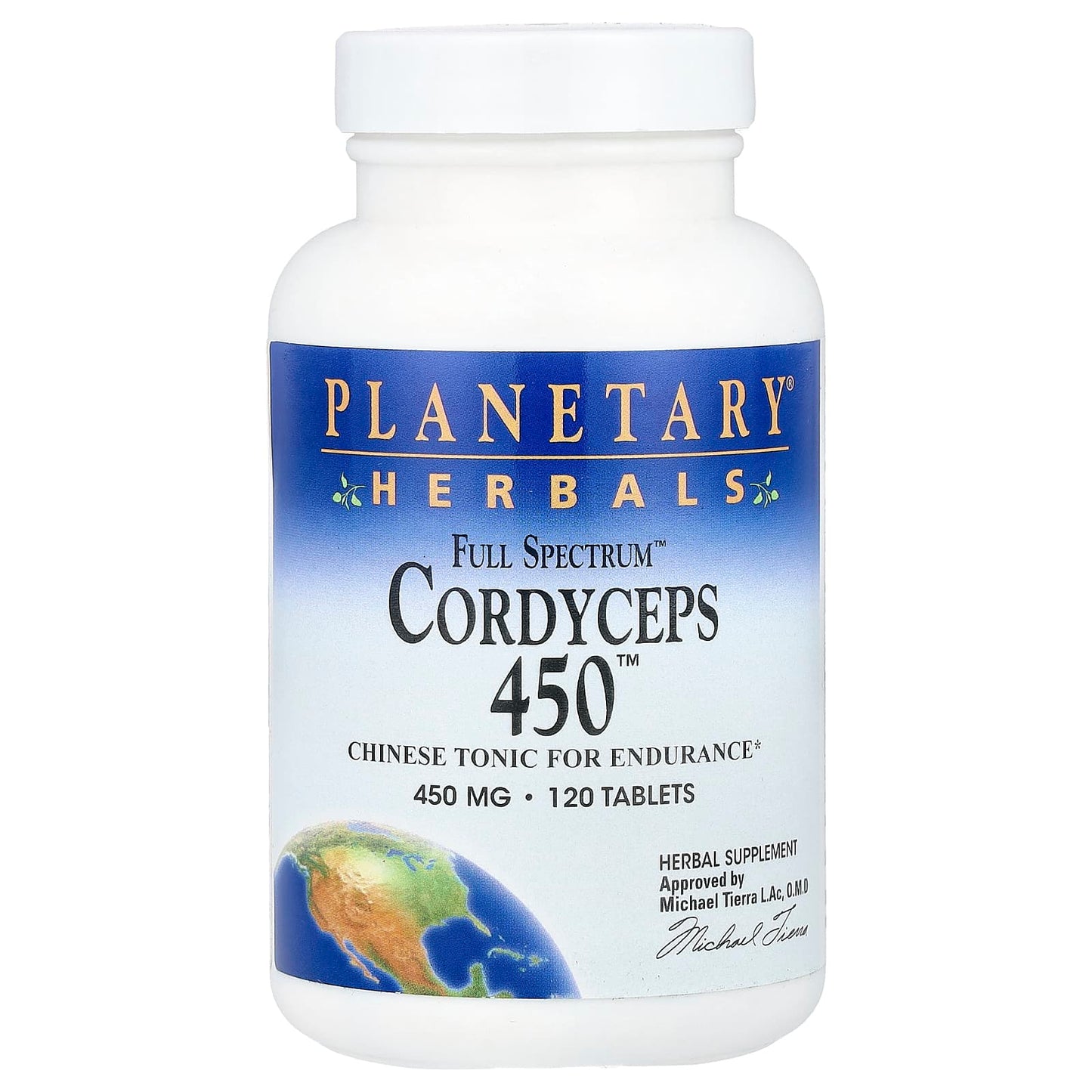 Planetary Herbals, Full Spectrum™ Cordyceps 450™, 120 Tablets - Image 1