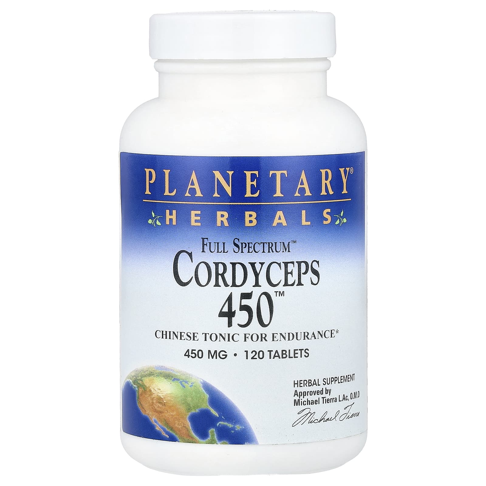 Planetary Herbals, Full Spectrum™ Cordyceps 450™, 120 Tablets - Image 1