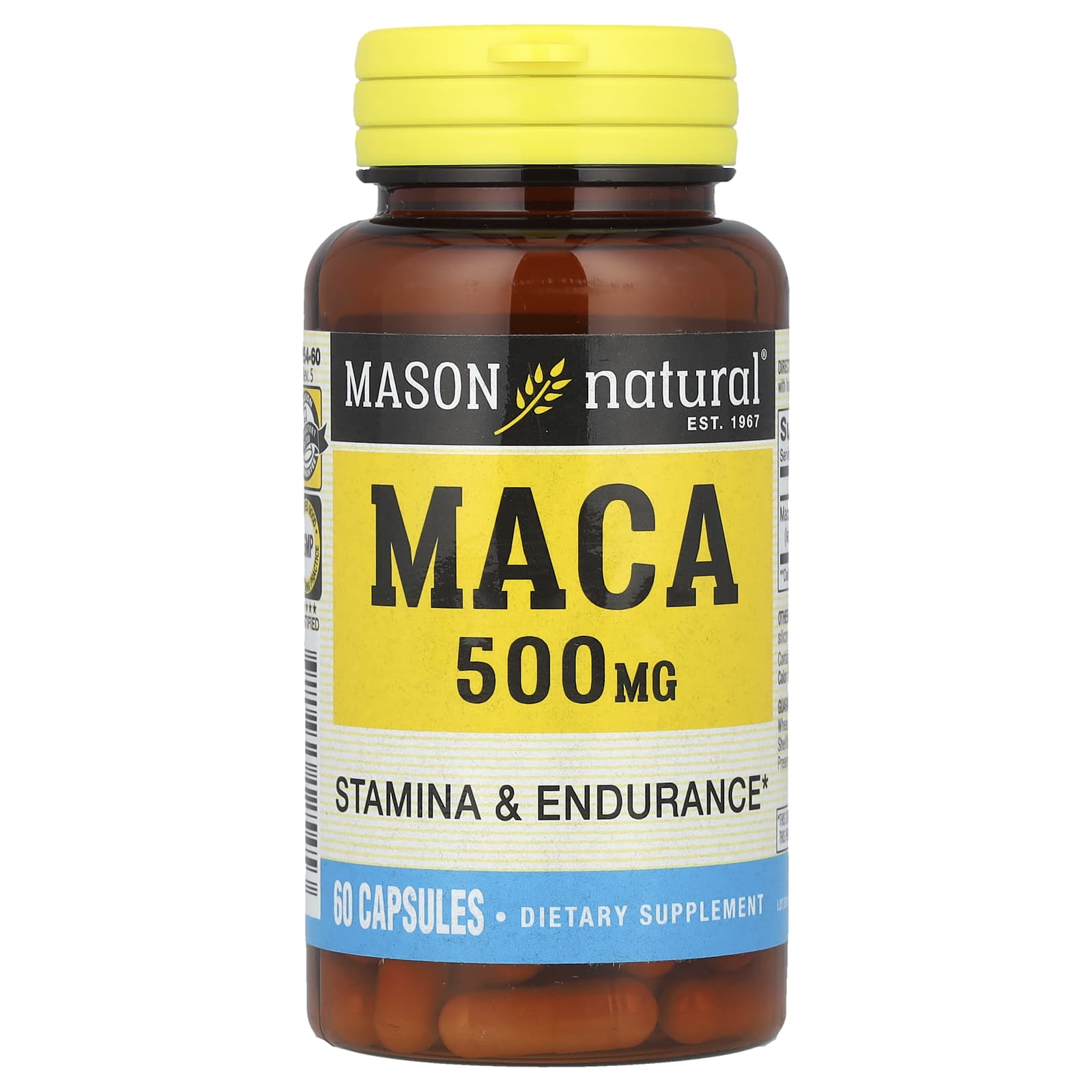 Mason Natural, Maca, 500 mg, 60 Capsules - Image 1