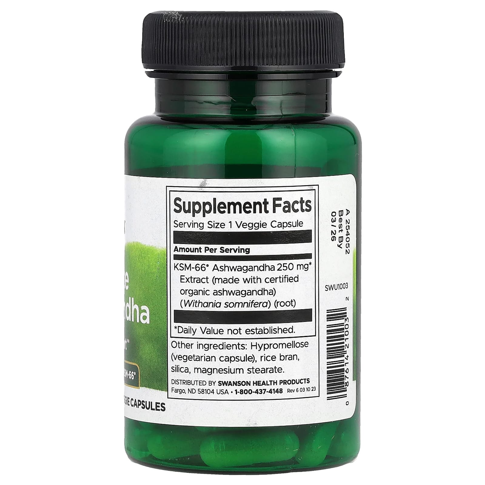 Swanson, Ultimate Ashwagandha, 250 mg , 60 Veggie Capsules - Image 2