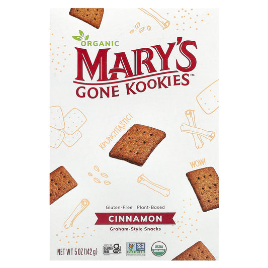 Mary's Gone Crackers, Organic Graham Style Snacks, Cinnamon, 5 oz (142 g) - Image 1