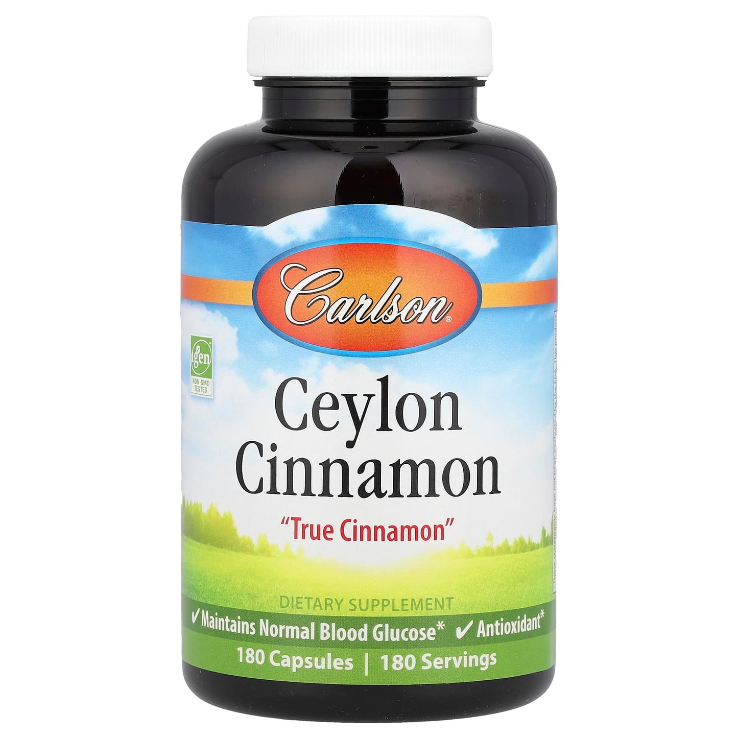 Carlson Ceylon Cinnamon 180 Capsules 500mg for Healthy Blood Sugar - Image 1