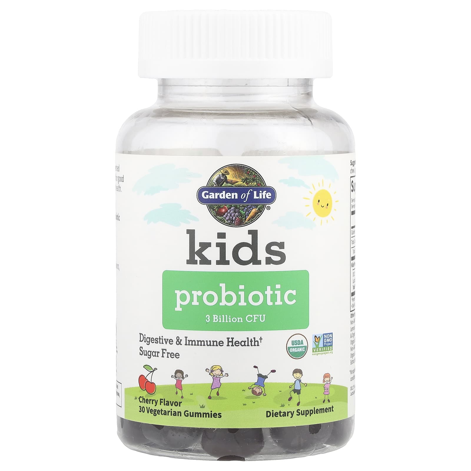 Garden of Life Kids Probiotic Gummies - 3 Billion CFU, Sugar Free, Organic - Image 1