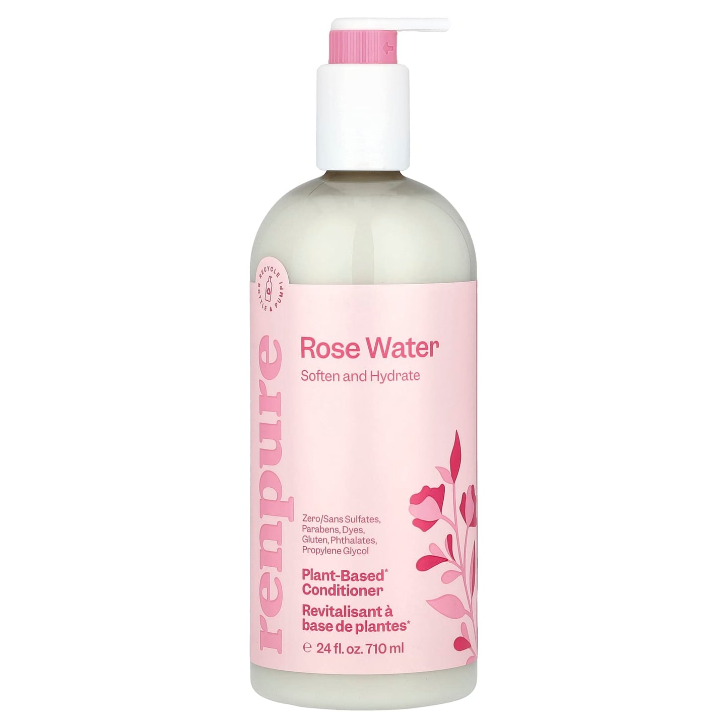 Renpure, Plant-Based Conditioner, Rose Water, 24 fl oz (710 ml) - Image 1