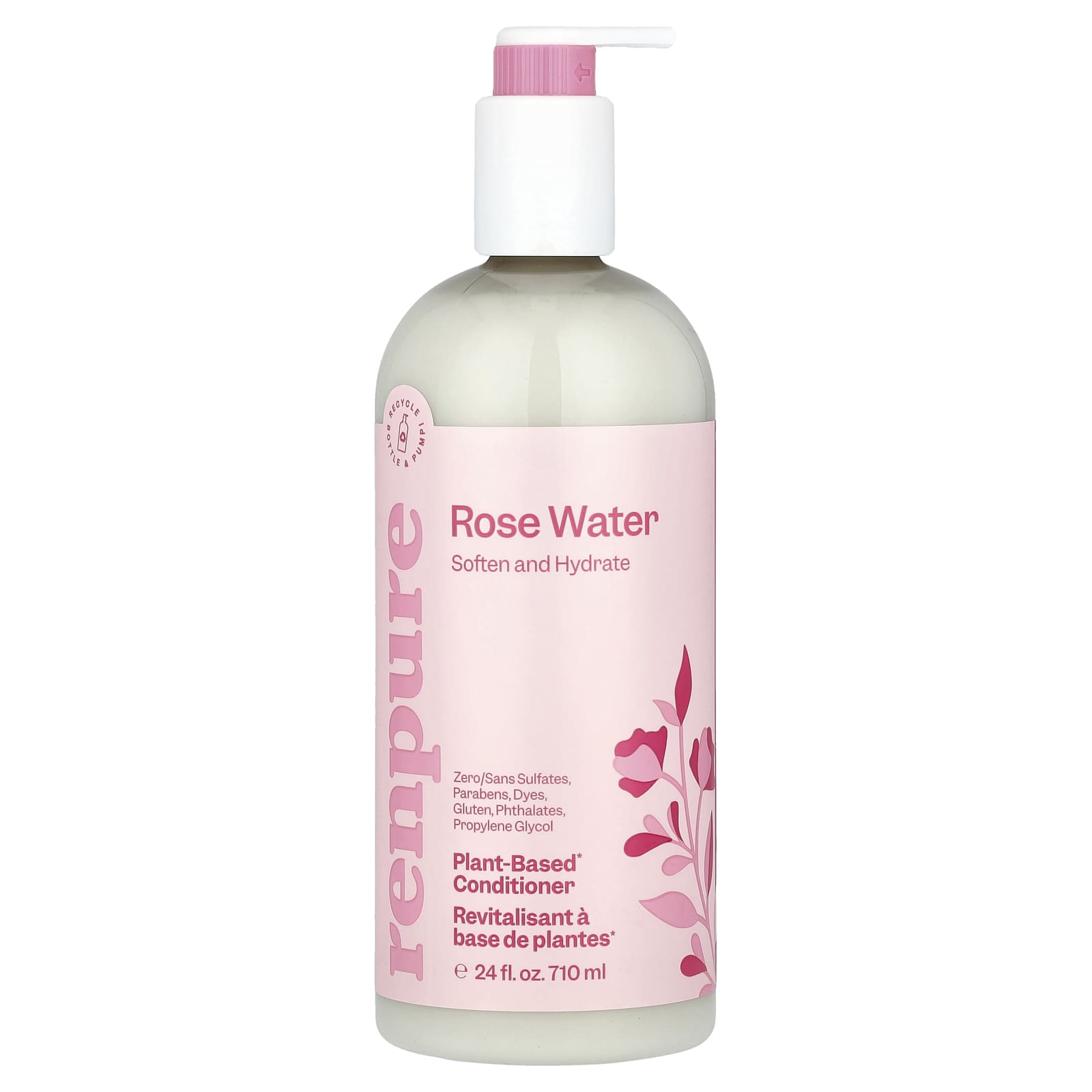 Renpure, Plant-Based Conditioner, Rose Water, 24 fl oz (710 ml) - Image 1