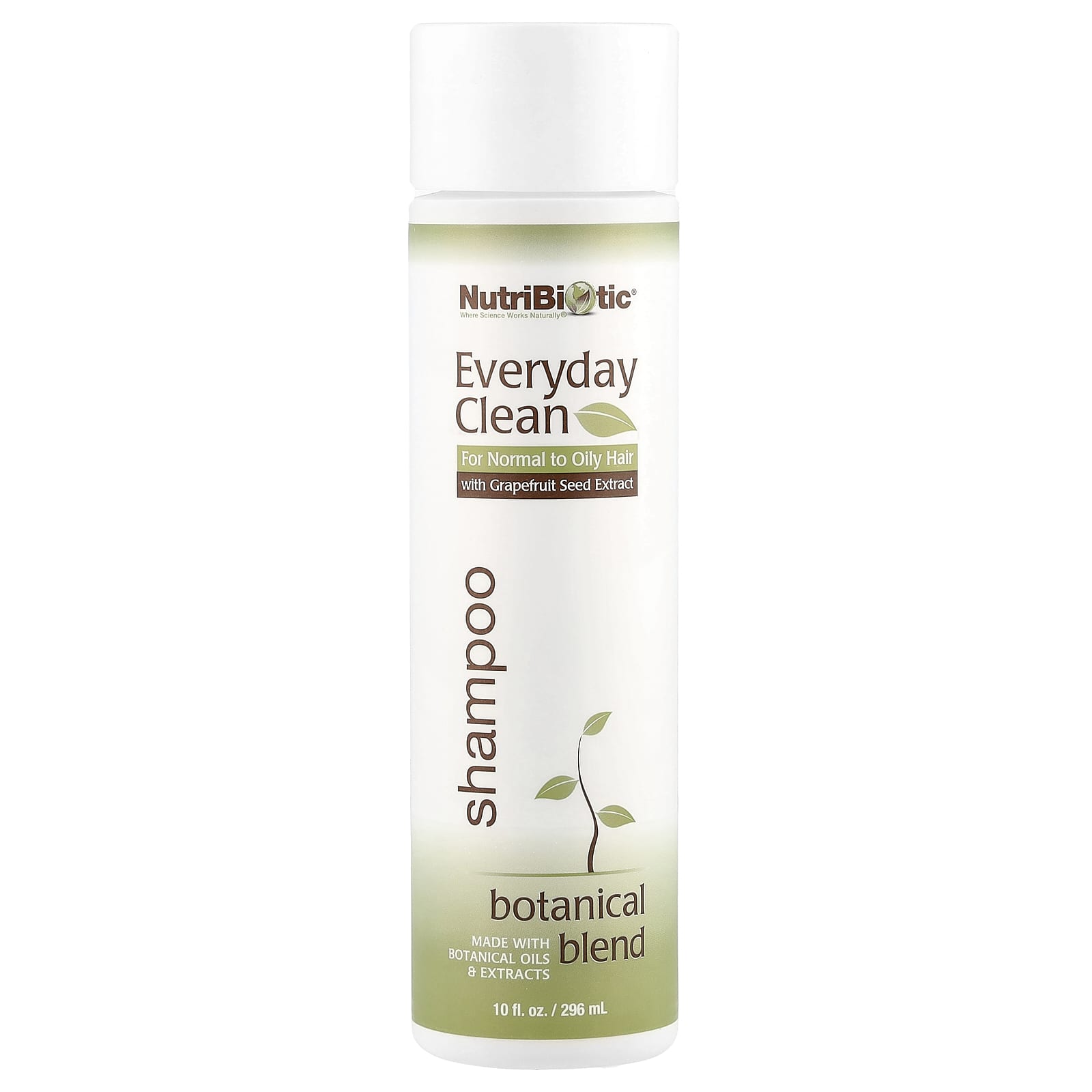 NutriBiotic, Everyday Clean Shampoo, Botanical Blend with Grapefruit Seed Extracts, 10 fl oz (296 ml) - Image 1