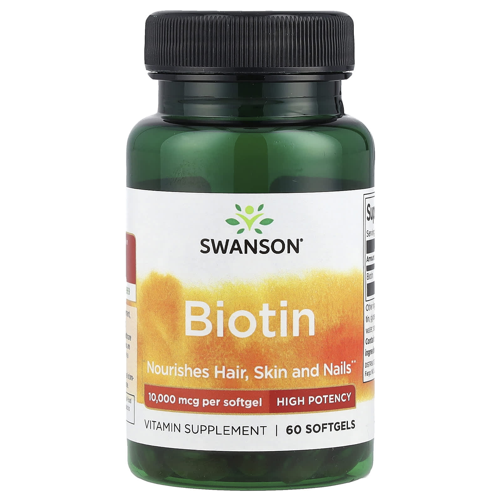 Swanson, Biotin, 10,000 mcg, 60 Softgels - Image 1