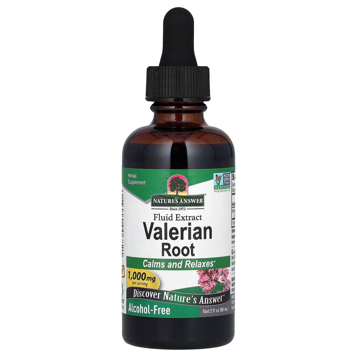 Nature's Answer, Valerian Root Fluid Extract, Alcohol-Free, 1,000 mg, 2 fl oz (60 ml) - Image 1