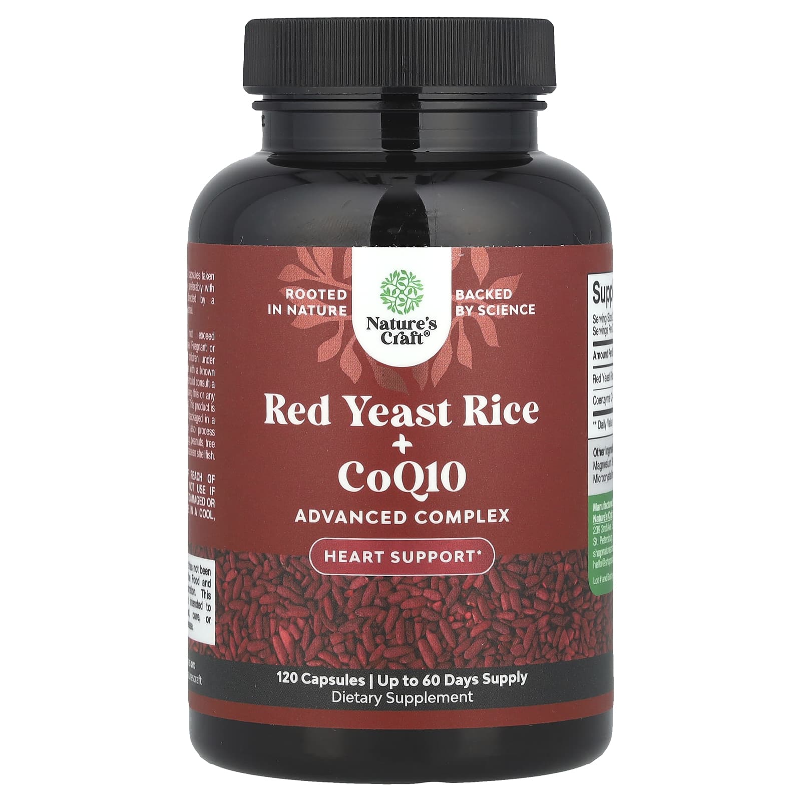 Nature's Craft, Red Yeast Rice + CoQ10, 120 Capsules - Image 1