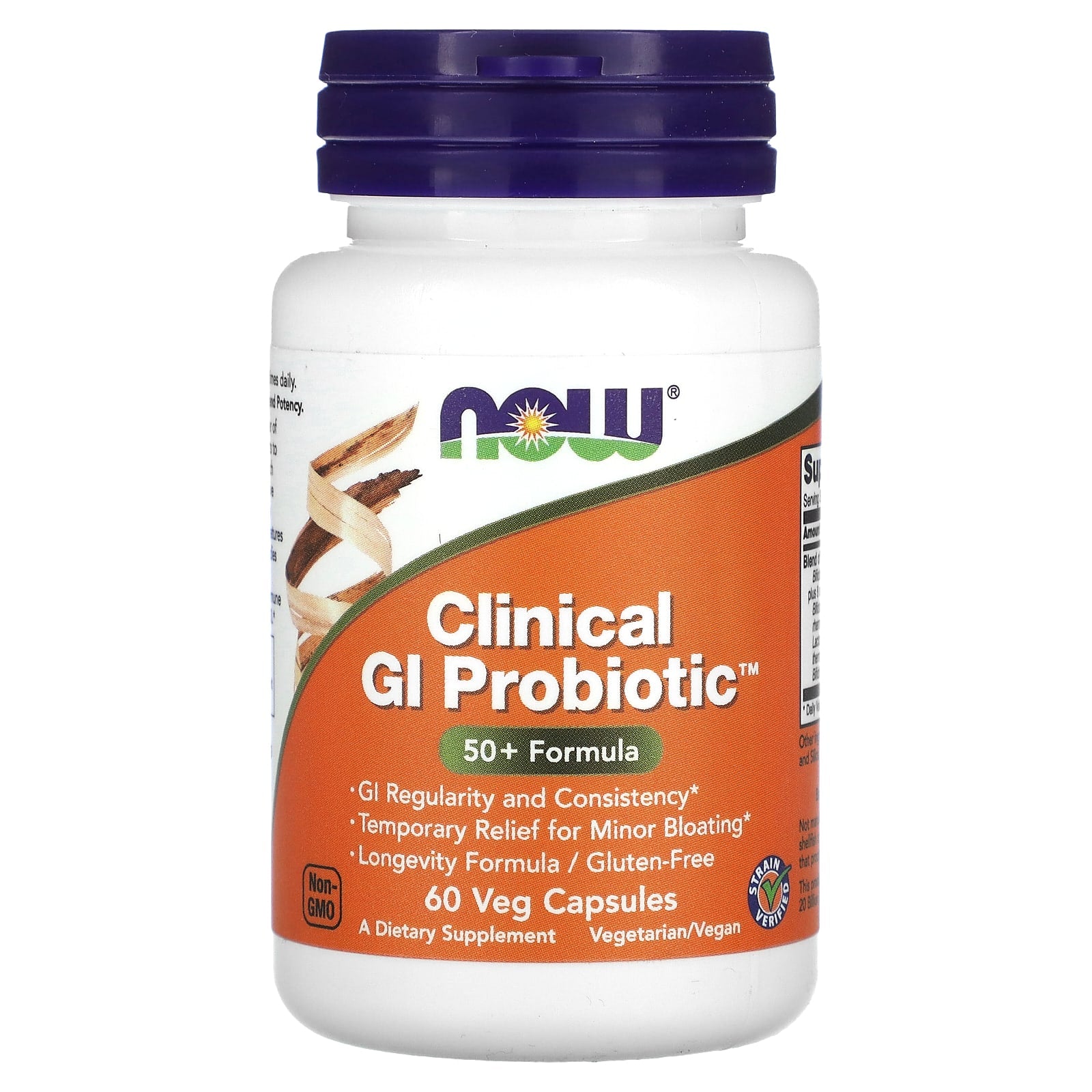NOW Foods, Clinical GI Probiotic, 50+ Formula, 60 Veg Capsules - Image 1