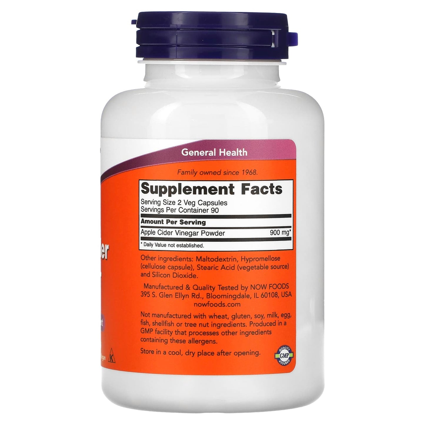 NOW Foods, Apple Cider Vinegar, 450 mg, 180 Veg Capsules - Image 2