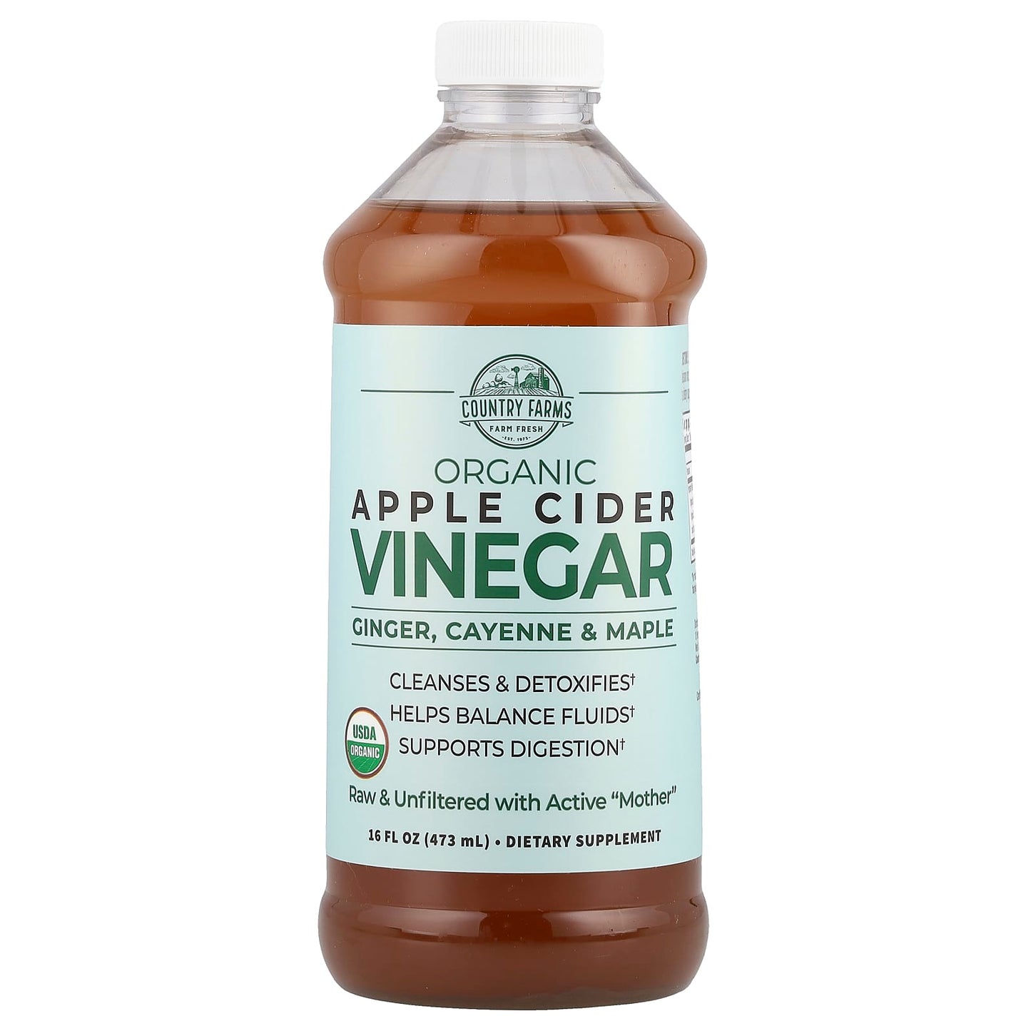 Country Farms Organic Apple Cider Vinegar with Ginger & Cayenne - Image 1