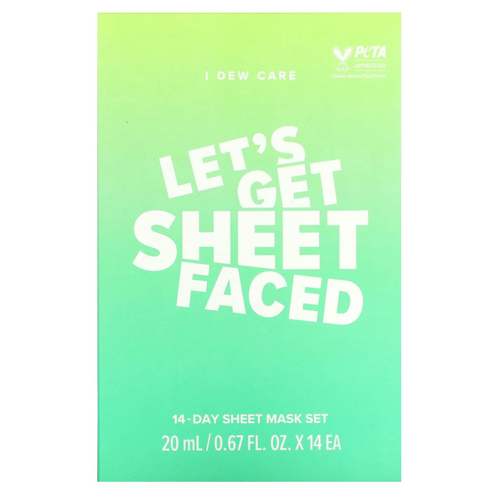 I Dew Care 14 Day Sheet Mask Set, 14 Sheets, Cruelty-Free, Vegan - Image 2