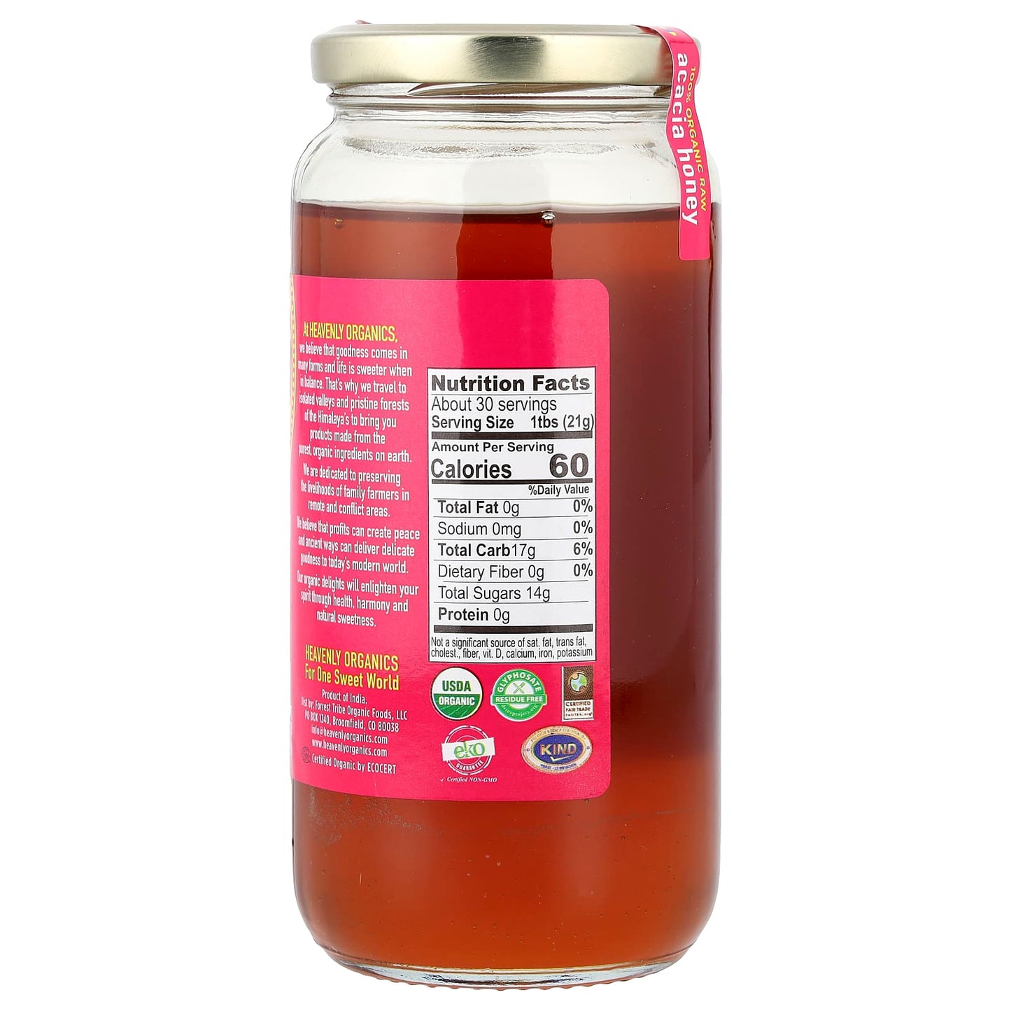 Heavenly Organics Raw Acacia Honey 100% Organic & USDA Certified - Image 2