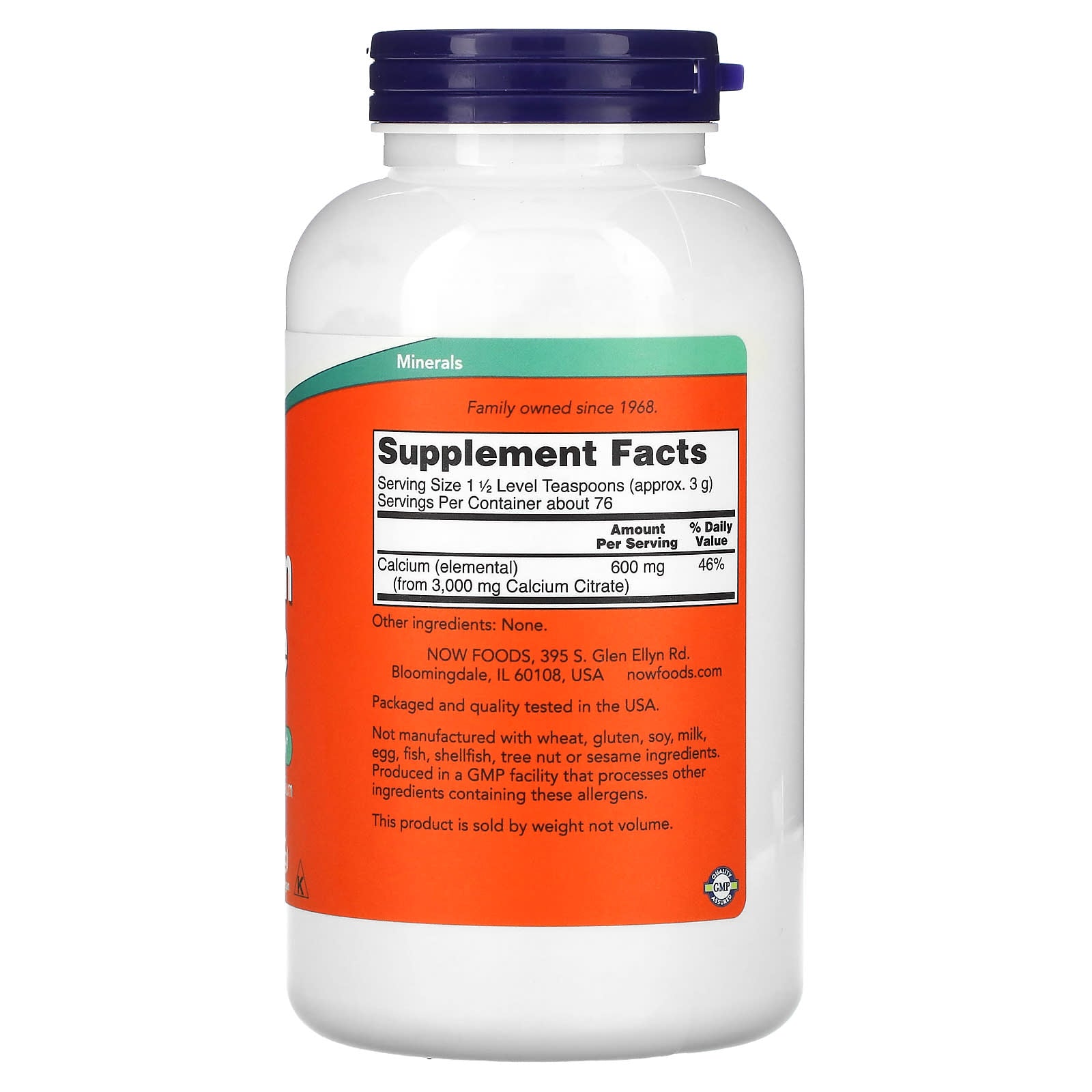 NOW Foods, Calcium Citrate, Pure Powder, 8 oz (227 g) - Image 2