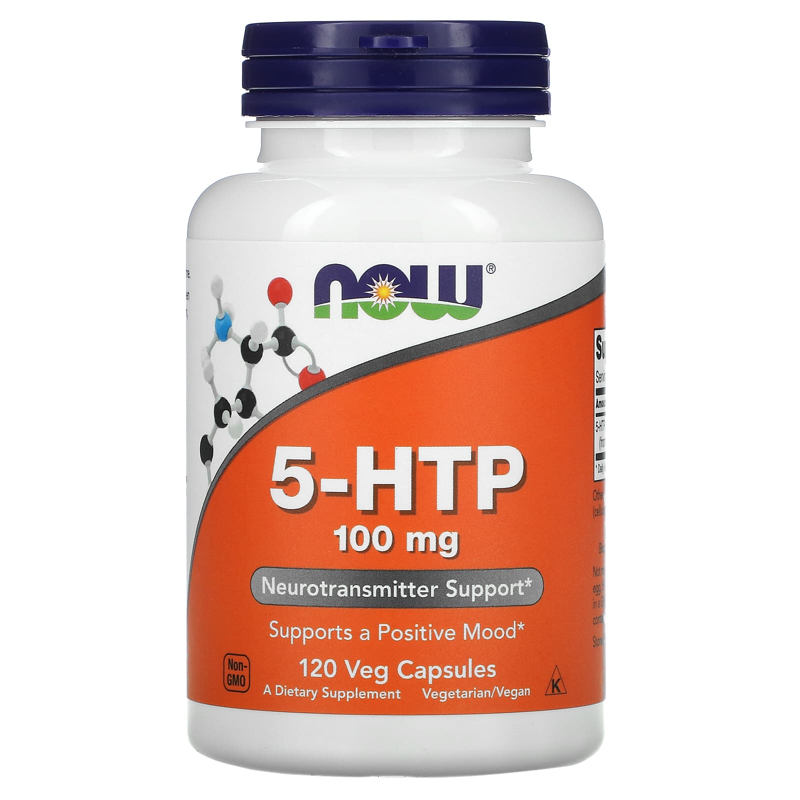 NOW Foods, 5-HTP, 100 mg, 120 Veg Capsules - Image 1