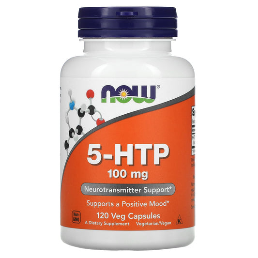 NOW Foods, 5-HTP, 100 mg, 120 Veg Capsules - Image 1